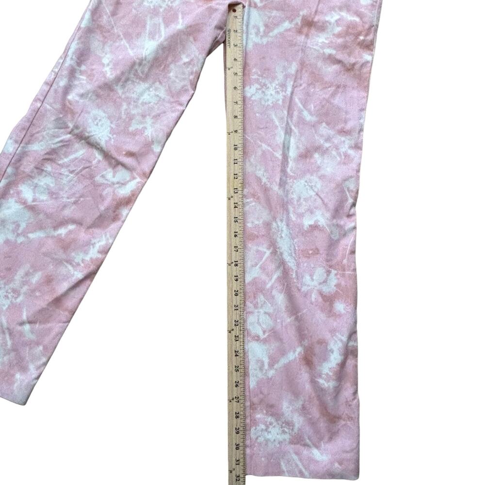 Anthropologie Jamie Trousers Women's 4 Pink White Tie Dye Flat Front 28x32 - Picture 6 of 10